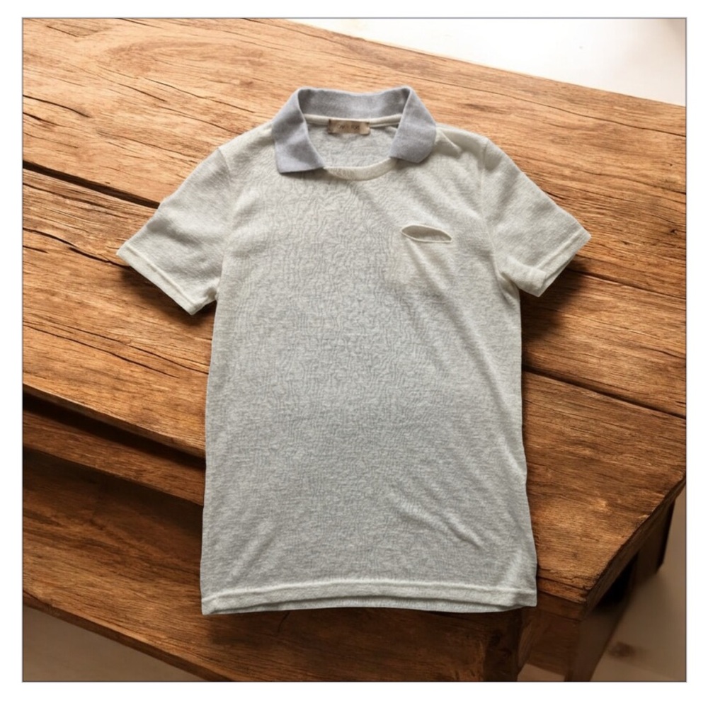 OAK + FORT Collared Textured Tee-Contrast Collar-Grey/Cream
Sz XS EUC๐โ - Picture 2 of 10
